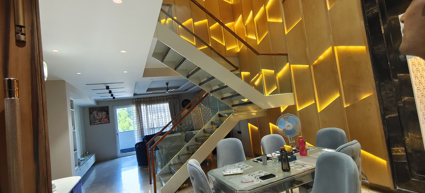 Glass Railing Staircase — Duplex Interior