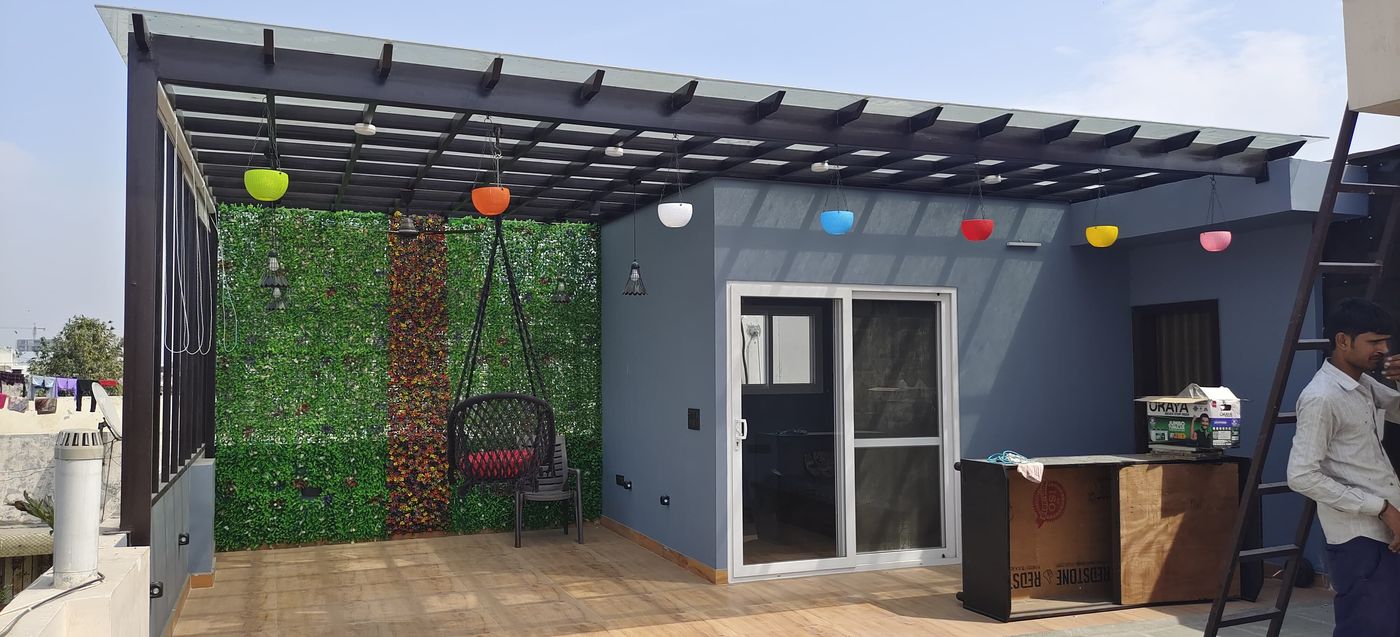 Glass-Top Terrace Pergola — Complete Setup